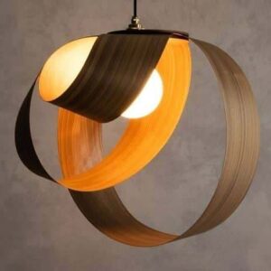 Enhance your home decor with this stunning pendant light, meticulously crafted from peeled veneer. Its natural beauty and handmade charm make it a captivating focal point in any living space.