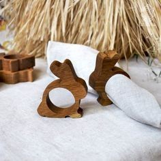 Handcrafted Wood Napkin or Towel Decoration
