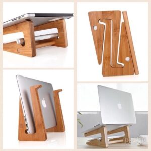 Elevate your workspace with this handmade plywood laptop stand. Designed for both functionality and aesthetics, it provides a stable base for your device while adding a touch of sophistication to your desk.