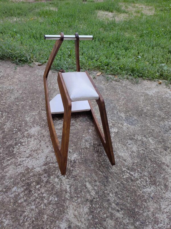 Artisanal Plywood Rocking Horse with Black Handle - Image 2